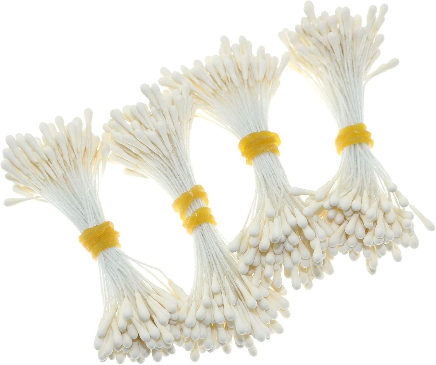 400PCS Artificial Flower Stamens Matte Milky White Pearlized Craft Supplies