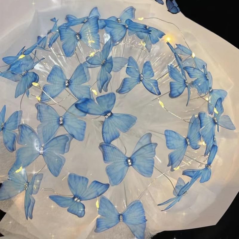 Artificial Flowers, DIY Flower Art Craft Kit, 33 Pcs Butterfly Flower Bouquet…