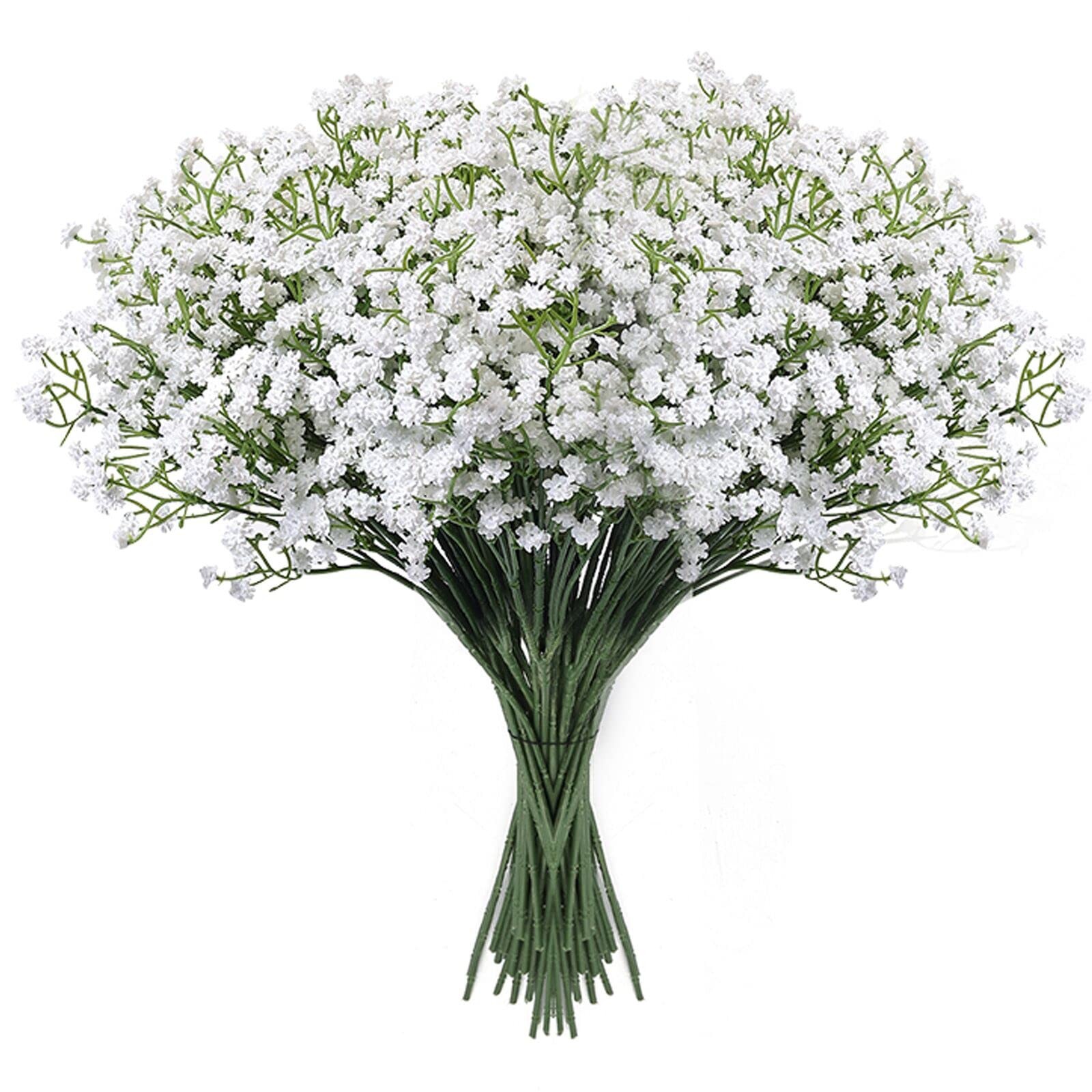 18 PCS White Babys Breath Artificial Flowers Gypsophila Faux Home Decor