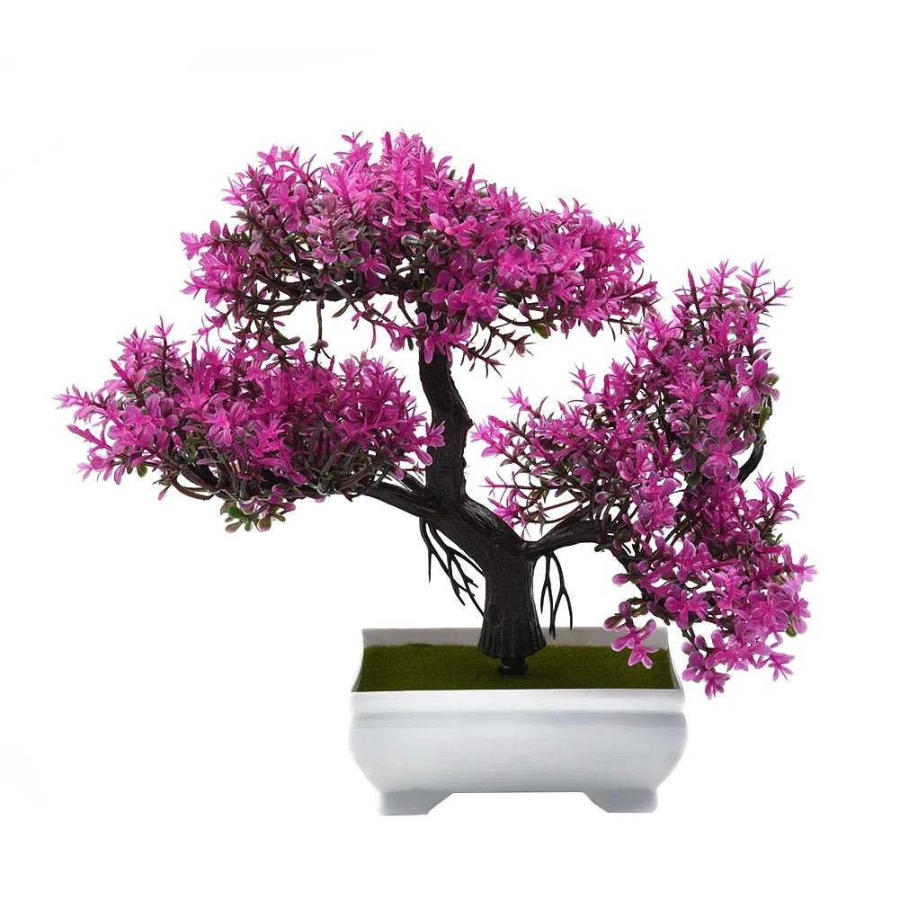 Artificial Bonsai Tree Fake Plants Flowers Potted Home Room Table Decor