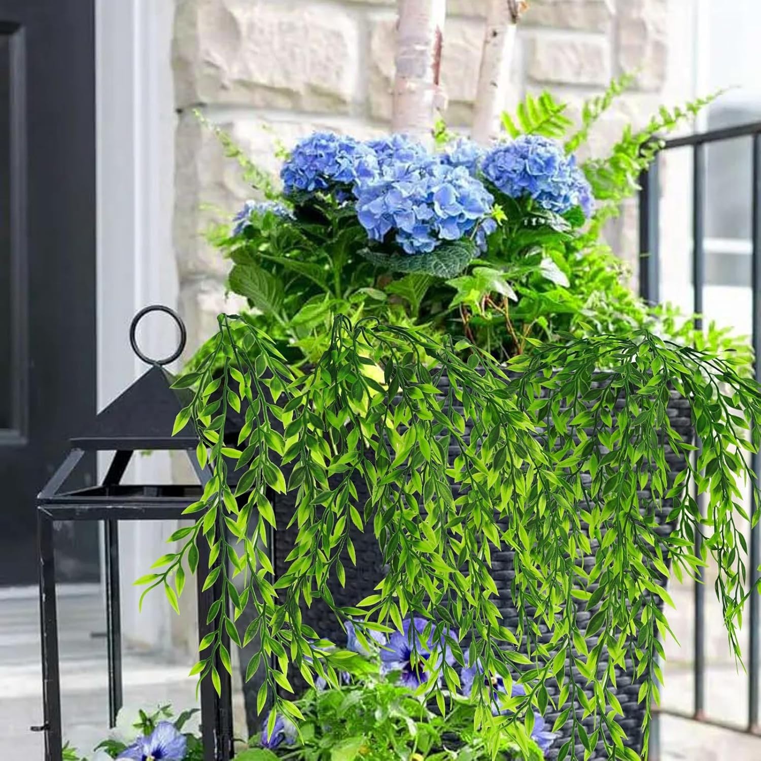 8 OR 10 PACK Artificial Bushes Greenery Plants Stems Faux Shrubs Boxwood Plants