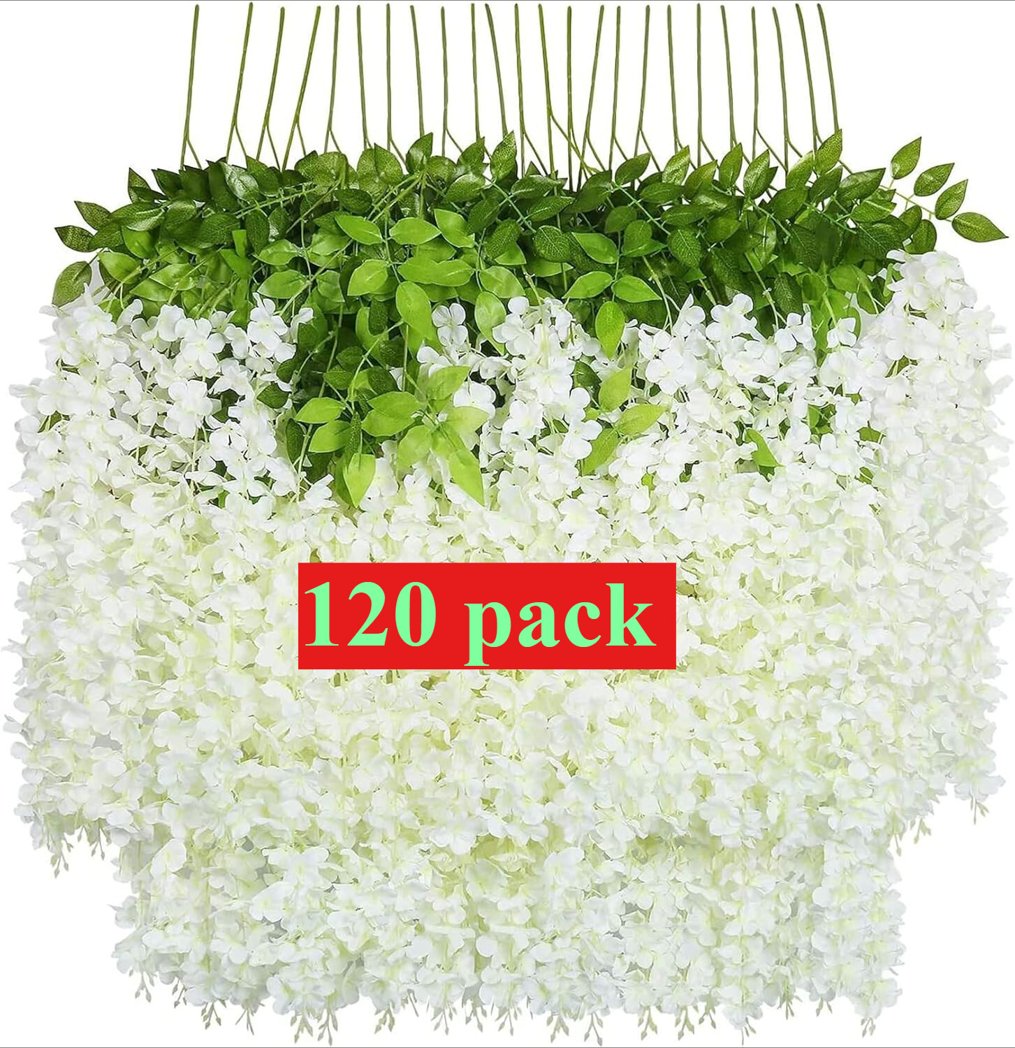 120pcs Artificial Wisteria Vine Garland Fake Flower Plant Garden Wedding Decor