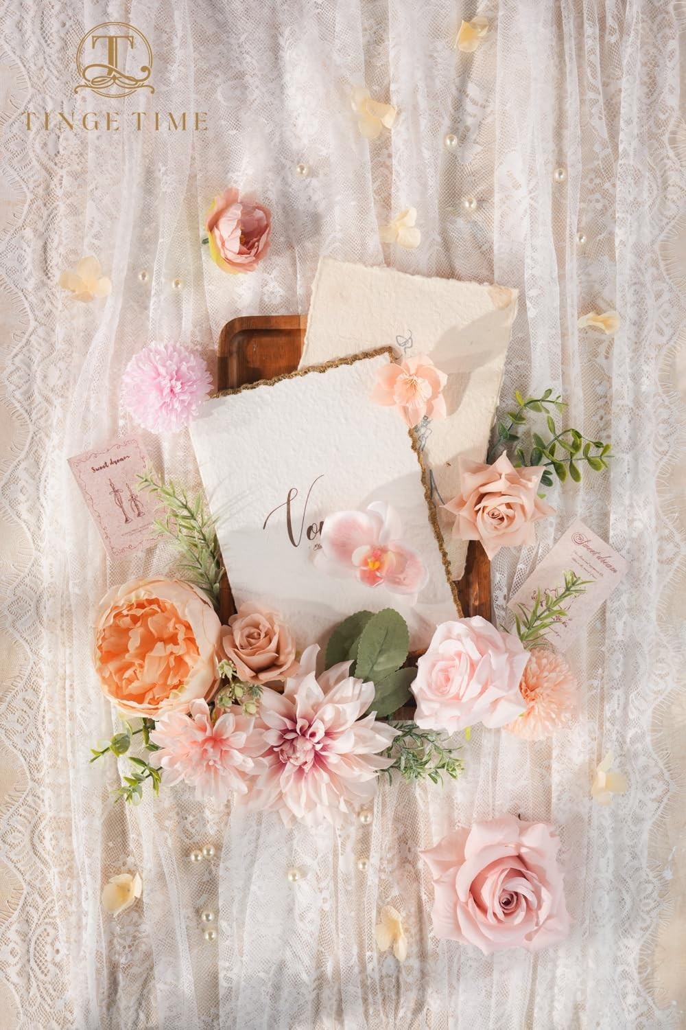 Blush Pink Artificial Rose & Peony Flowers Combo – Foam Floral Stems for DIY Wed