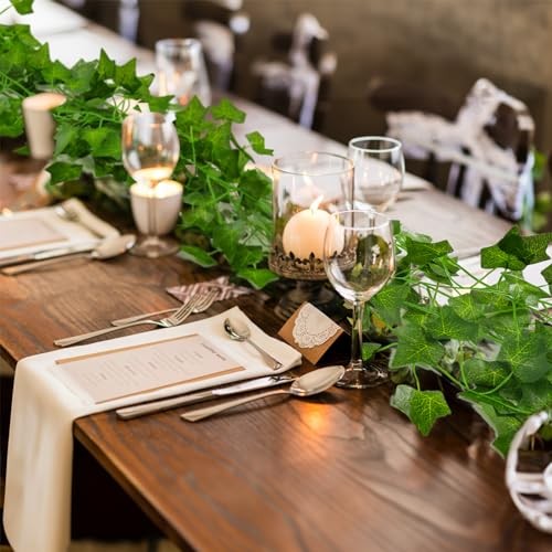 24 Pack 160.8 Ft Artificial Ivy Garland, Fake Vines Leaves Sweet Potato Leaves