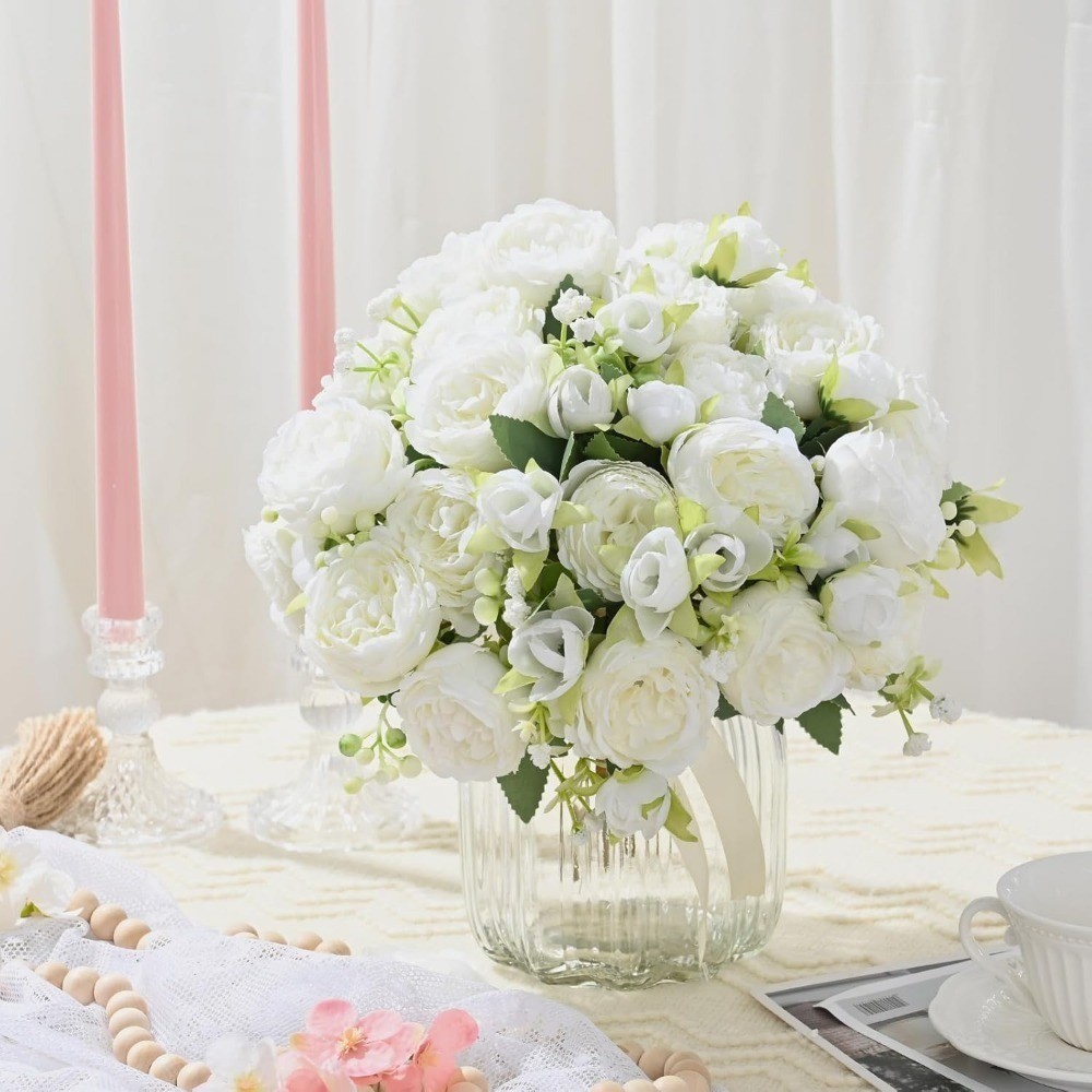 Artificial Peony Flowers 36 Heads Fake Bouquets Party & Celebration Decorations.