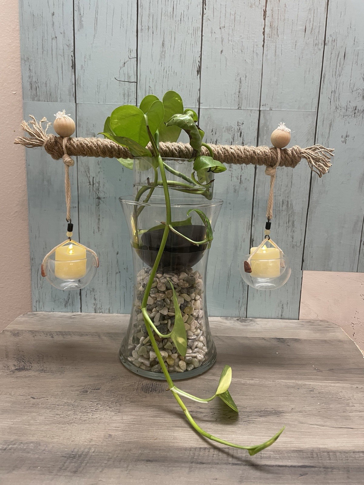 Artificial Coastal Succulent & Seashell Floral Centerpiece Multicolor