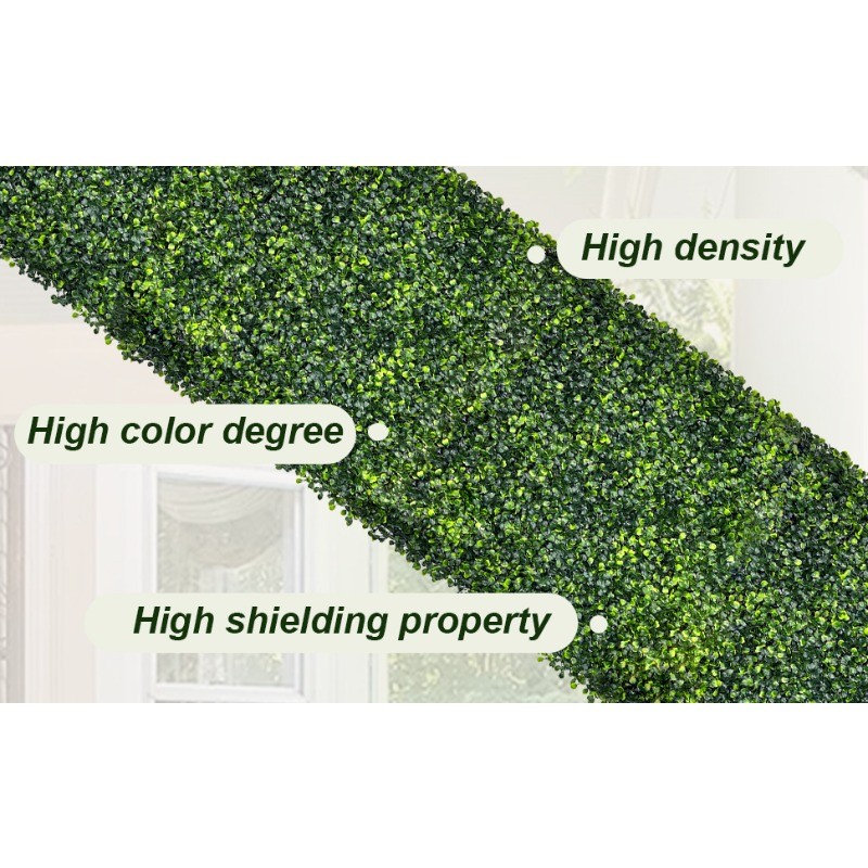 [Indoor Outdoor Decor] 10pcs Artificial Boxwood Hedge Wall Panels: 10 X 10In
