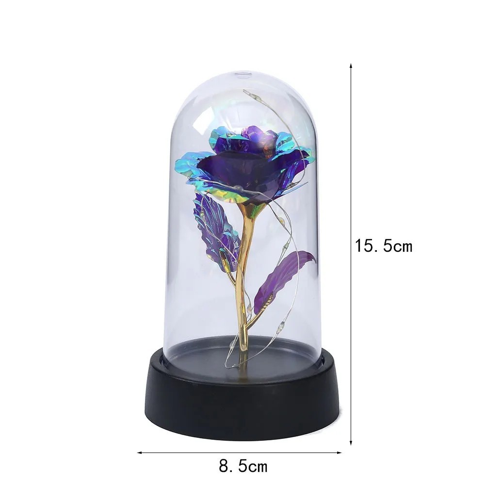 LED Enchanted Eternal Galaxy Rose Glass Dome Fairy Light Romantic Gift Decor