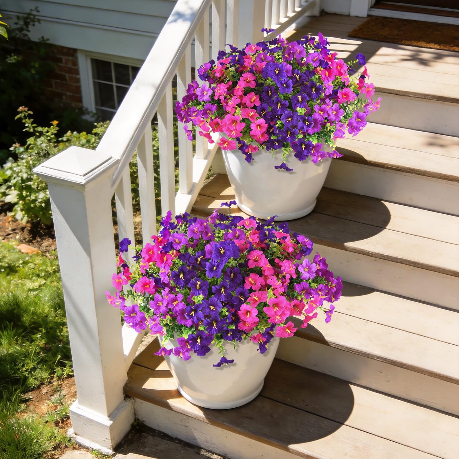Artificial Flowers for Outdoors Fake Plants Spring Summer Decoration, 12 Bund…