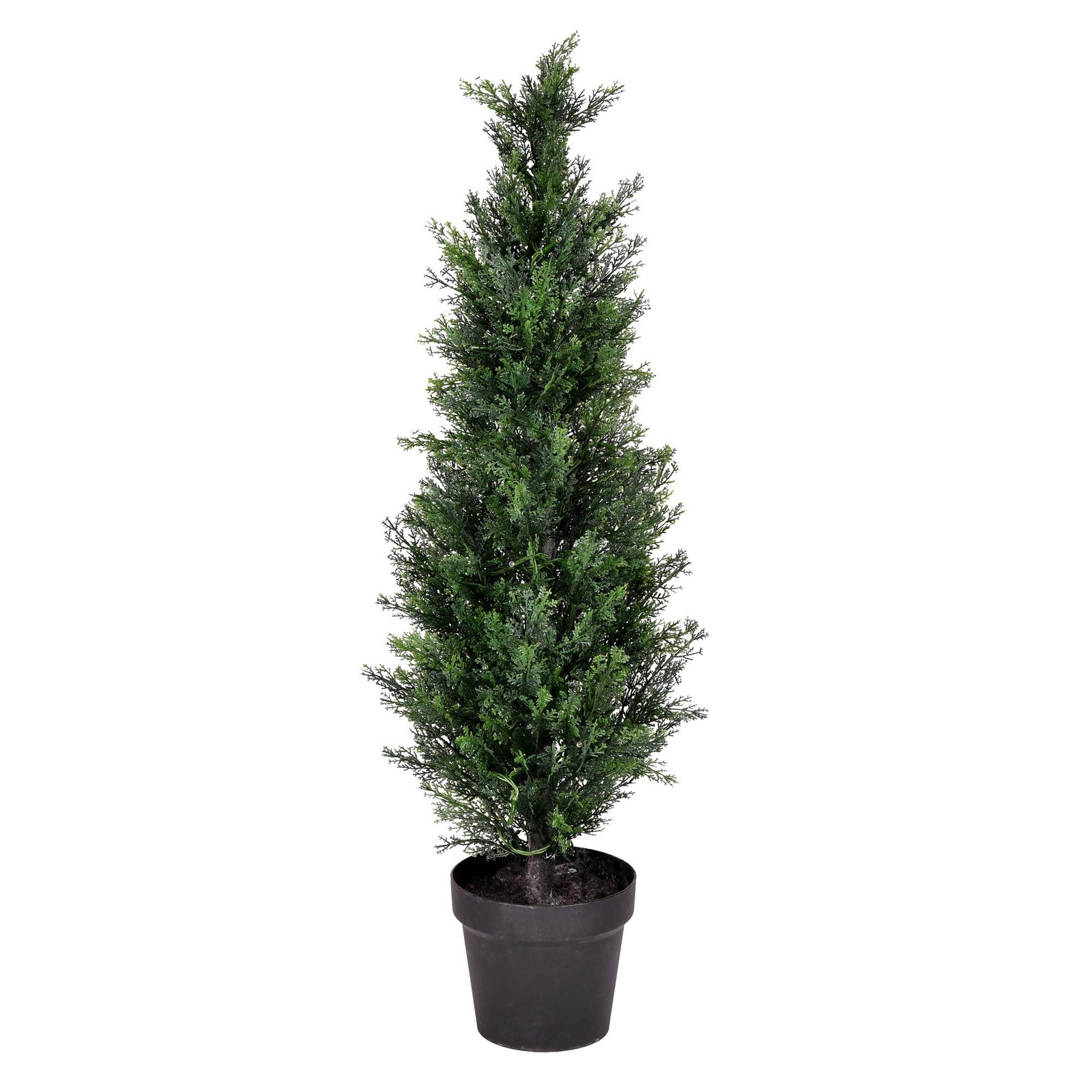 Vickerman 3′ Contemporary Plastic Artificial Potted Cedar Tree in Green