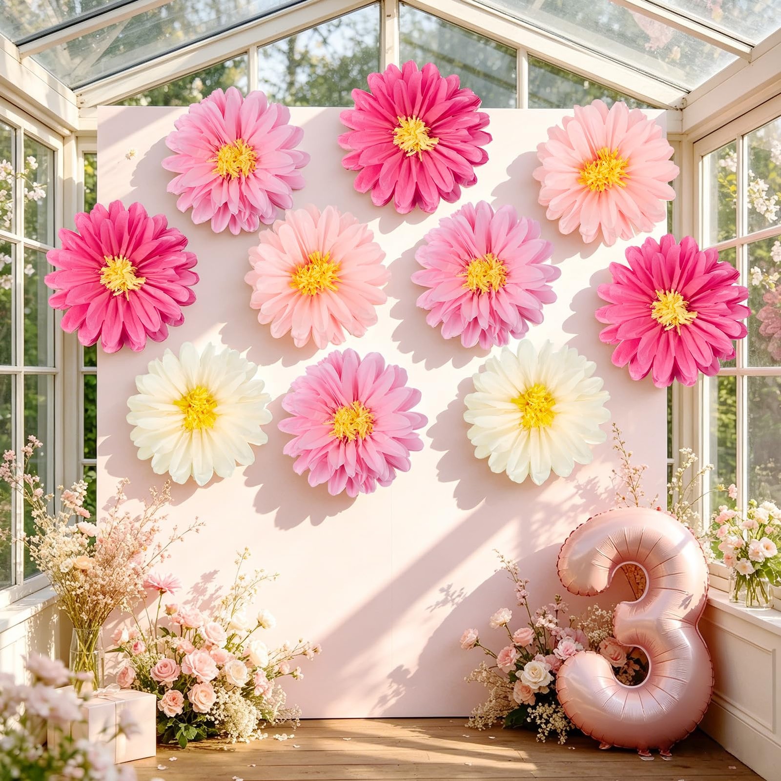 Pink Flowers 6 Pcs, 10 Pcs 20 Inch Large Flowers for Pink Party Decorations, …