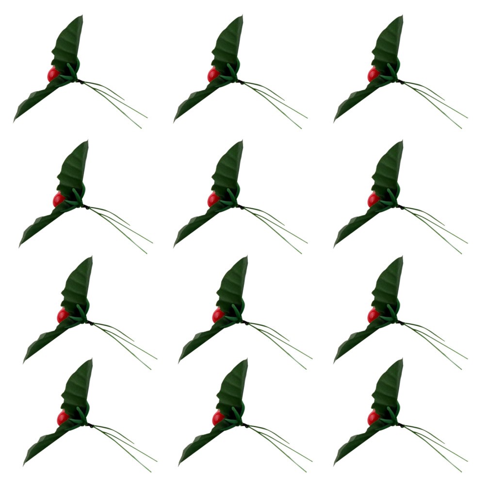 50 Pcs Artificial Red Berry Stems Faux Christmas Picks for Wreaths