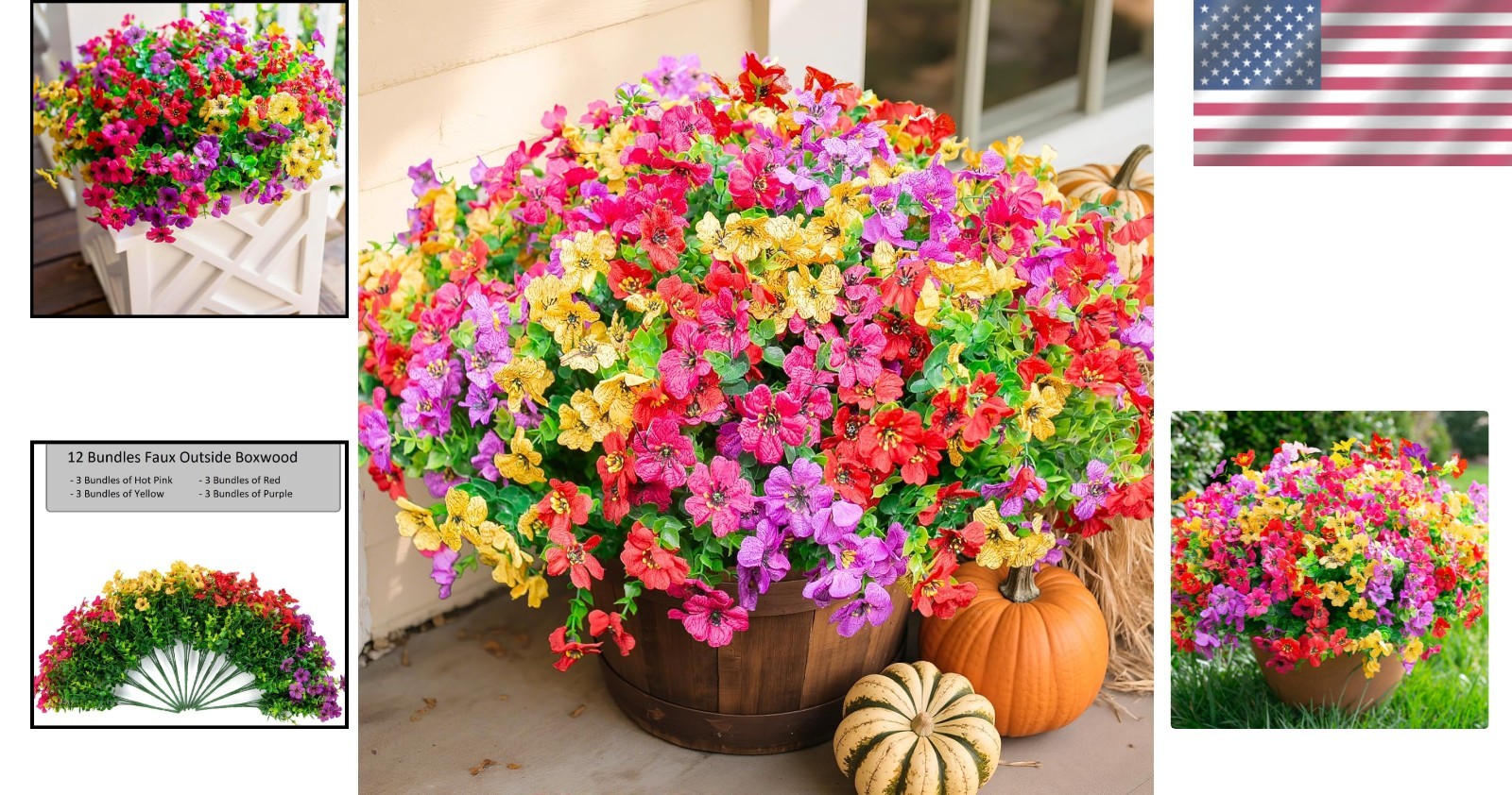 Vibrant Artificial Daisy Flower Bundles – Weather-Resistant Outdoor Decor