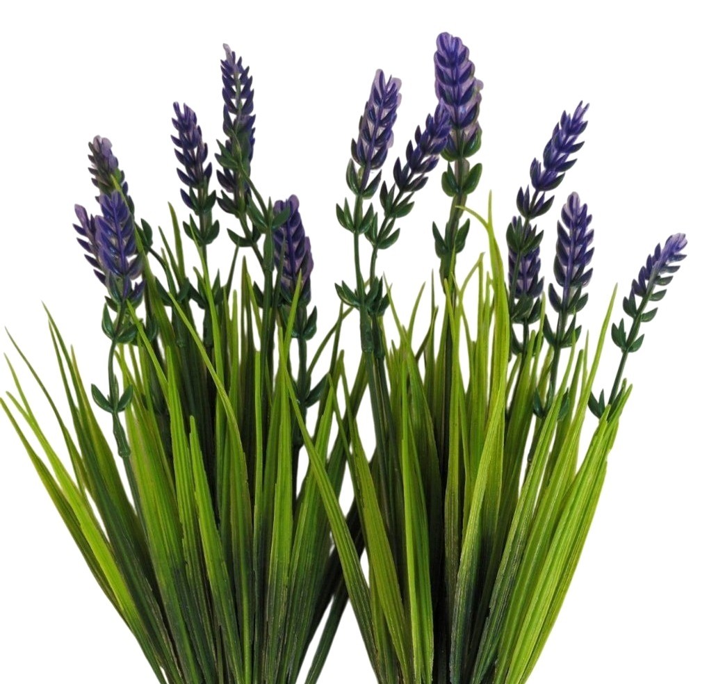 UV Resistant Faux Lavender Bunches Set of 2 Artificial Lavender Flowers Farmhous