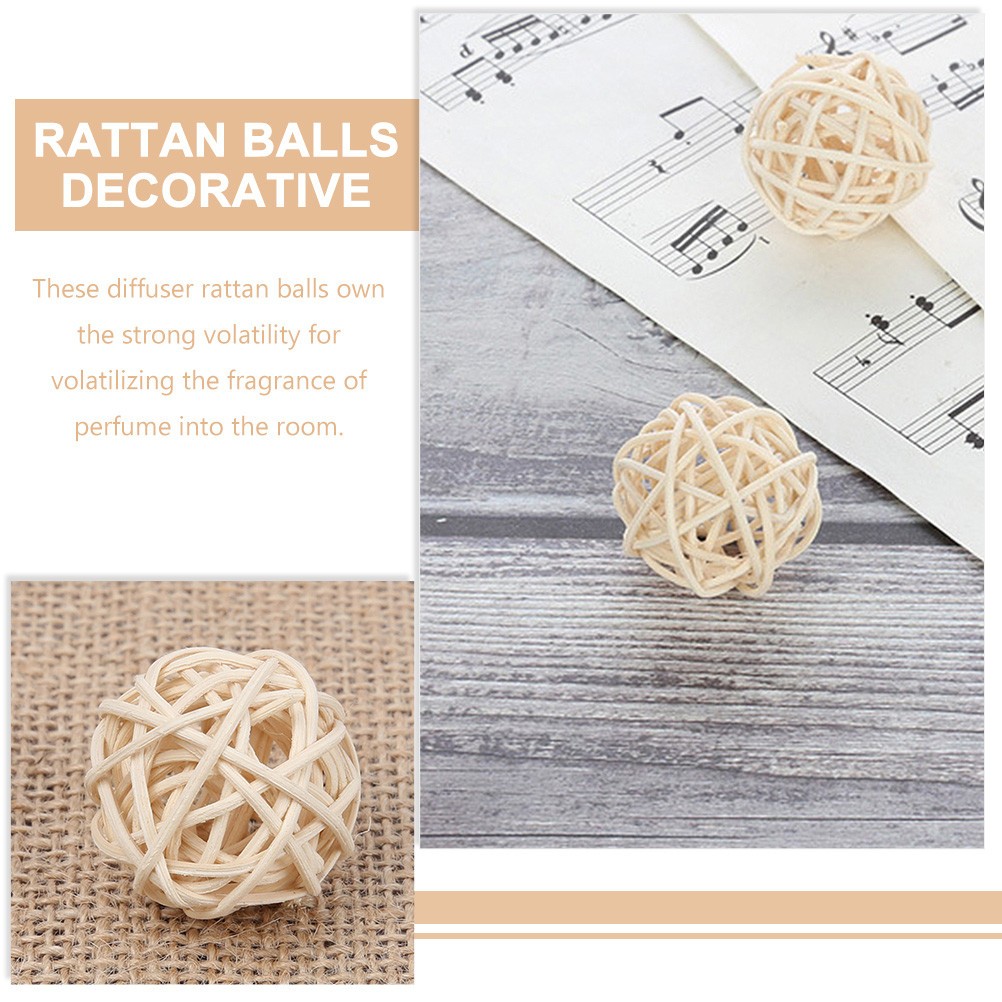 20Pcs Reusable Wicker Rattan Balls Aromatherapy Craft and Vase Decoration