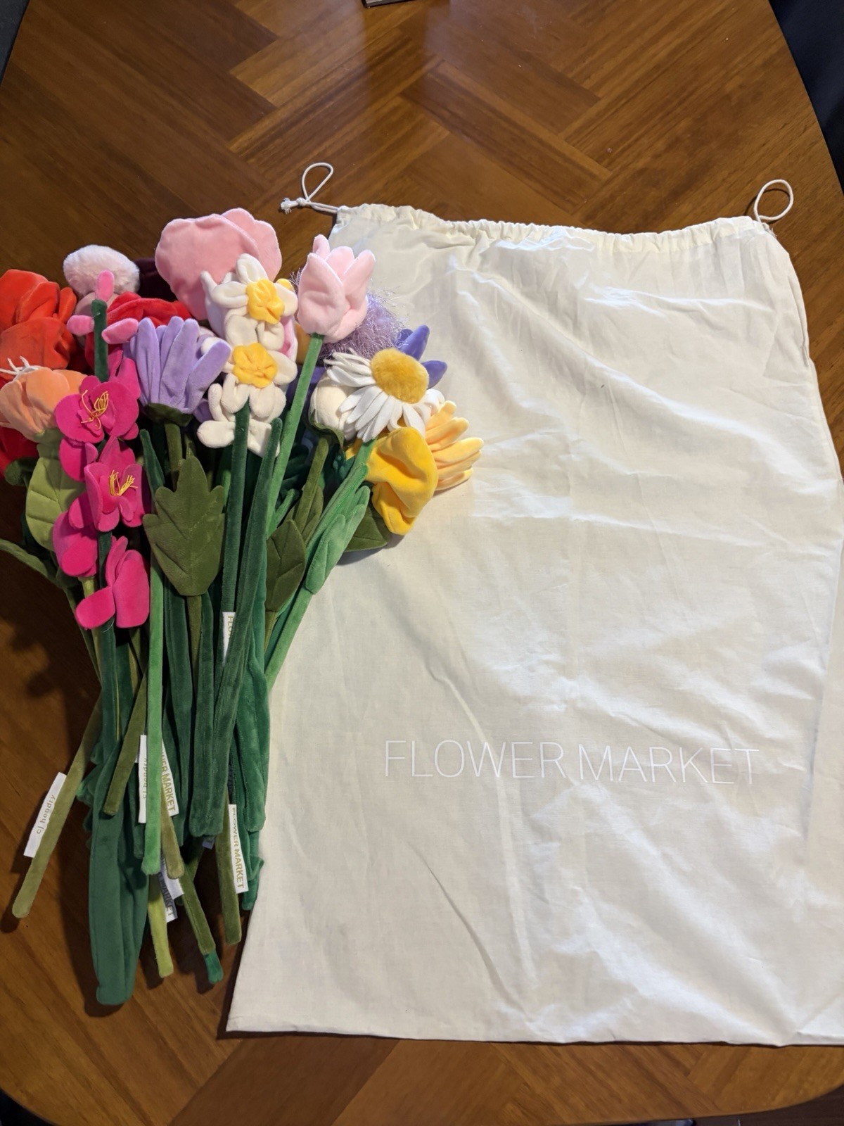 FLOWER MARKET Artificial Fabric Flower Stems Multicolor Original dust bag 2025