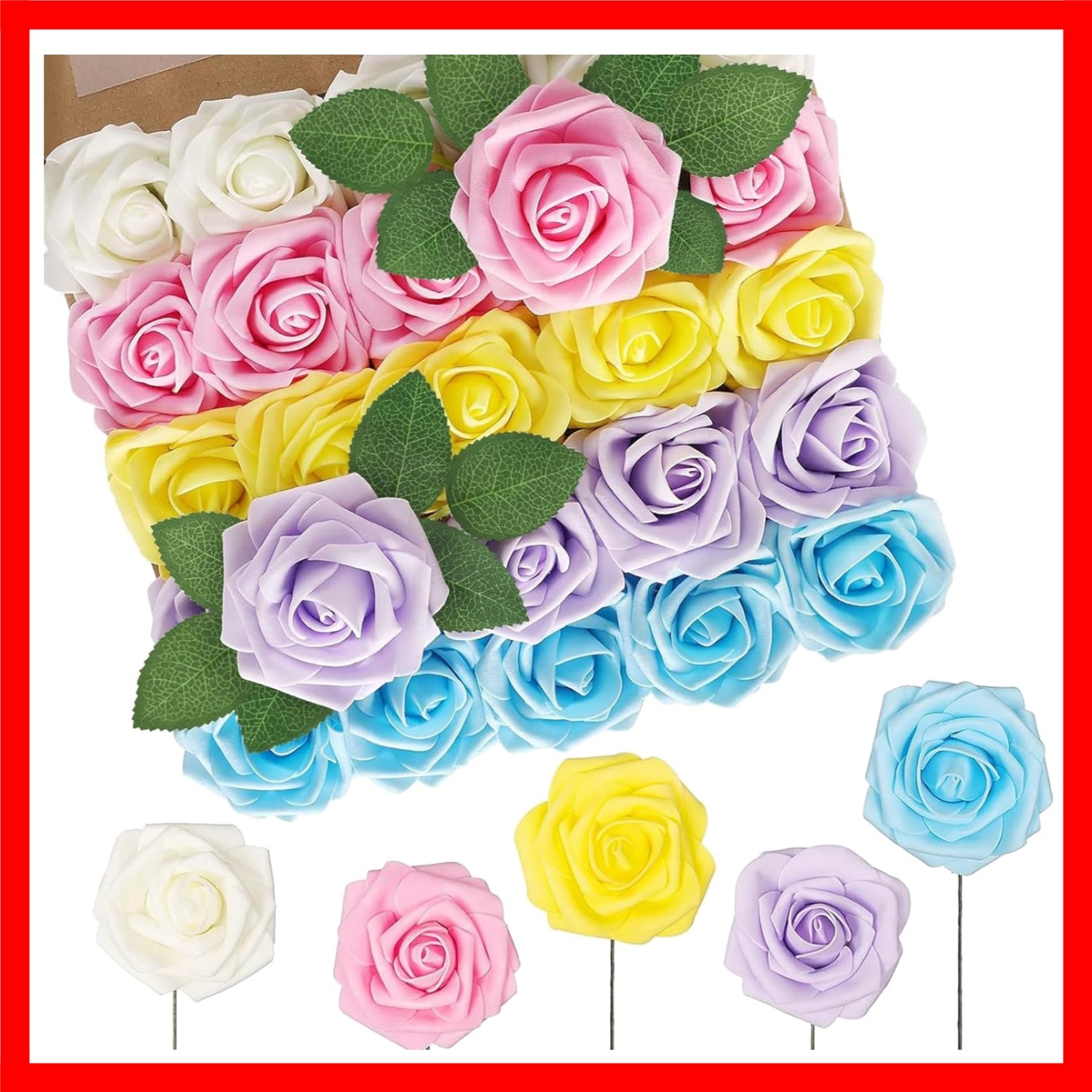 Artificial Flowers Easter, Fake Flowers Roses Perfect for DIY Wedding Bridal …