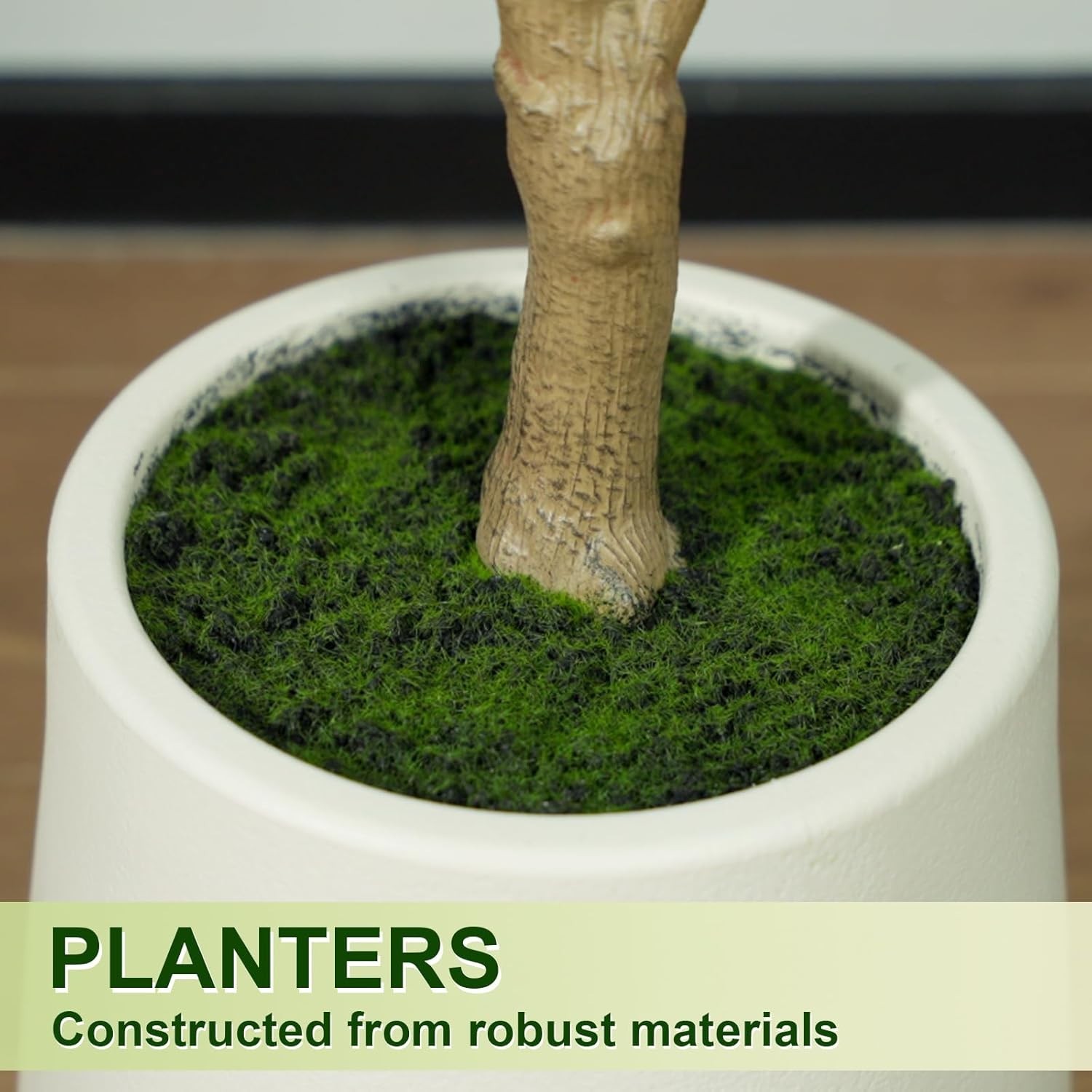 Artificial Olive Tree 7FT Tall Faux Plant with White Planter Indoor Decor