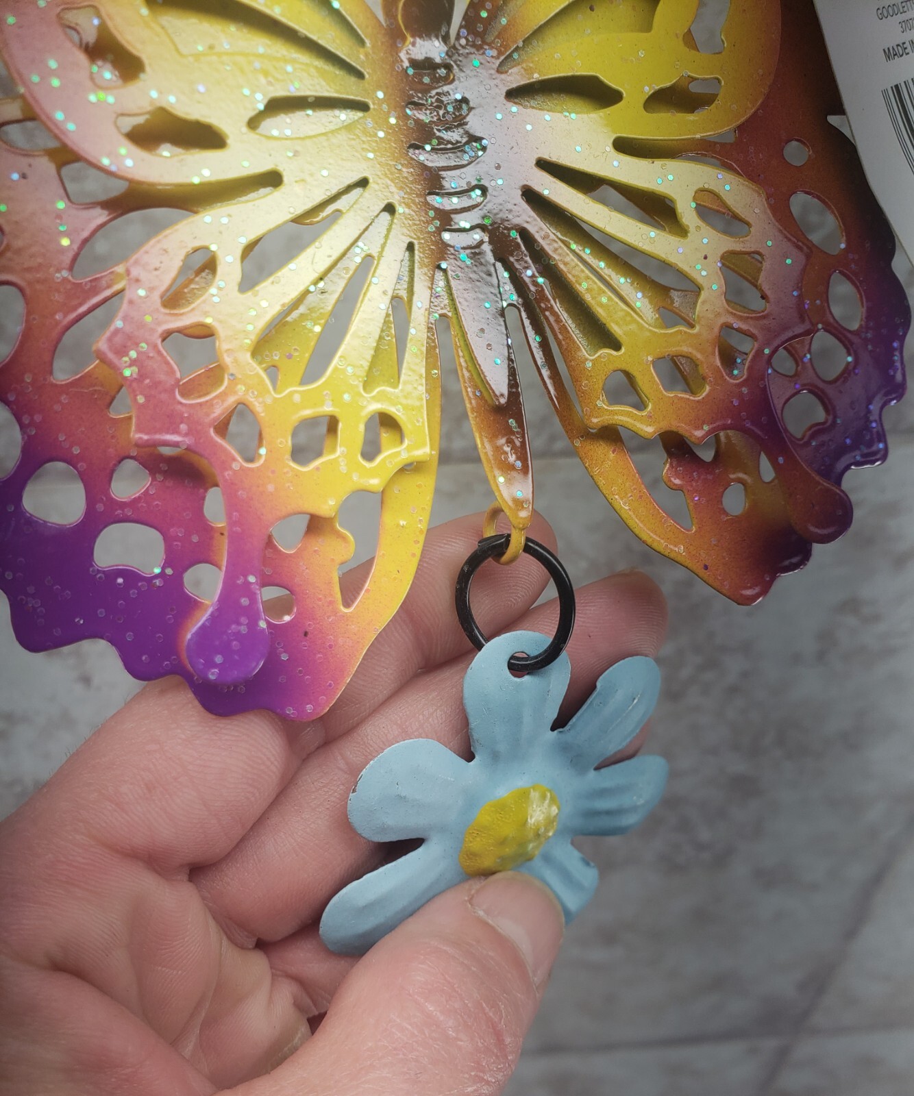 3D Butterfly Flower Decorative Hanging Indoor Outdoor Metal Sign True Living