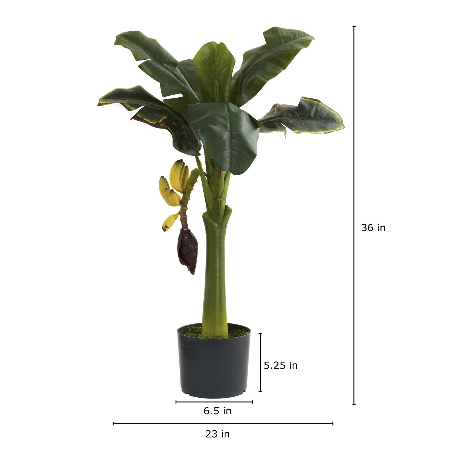 Nearly Natural 3ft Faux Banana Tree w/Fruit, Green Artificial Plant