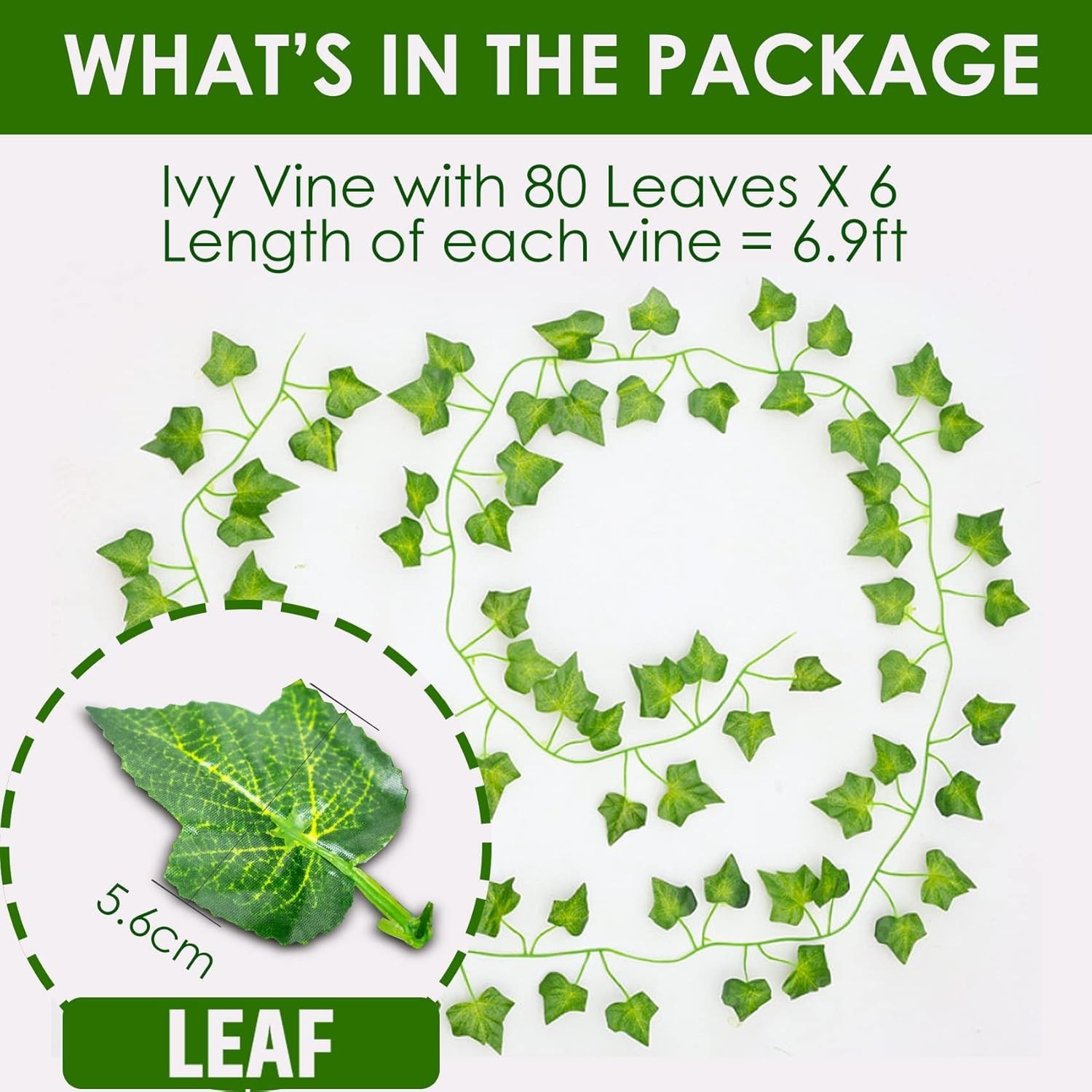 Artificial Ivy Garlands – 6Pack x 83 Inch Length – Realistic Fake Vines for R…