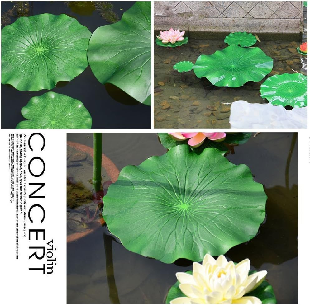 Artificial Realistic Lily Pads Floating Scenery Lotus Pods for Pool Decoration A