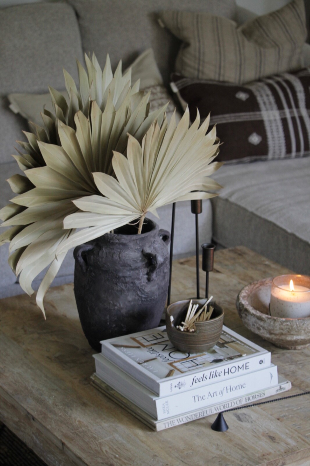 S/6 Palm Frond Spear Botanical Dried Stems