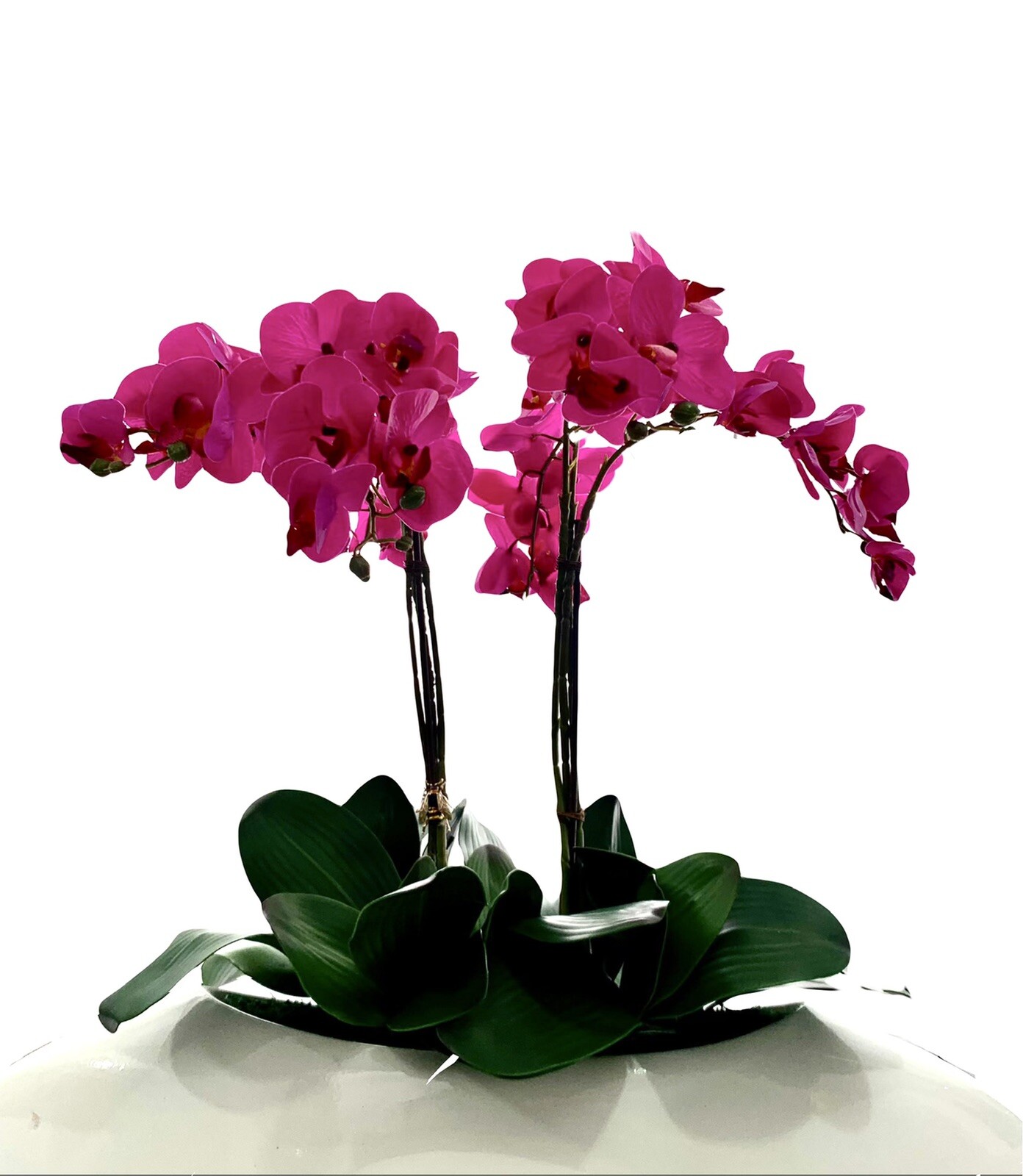 Orchid Arrangement Real Touch and Look Custom Faux Floral in Vintage Container