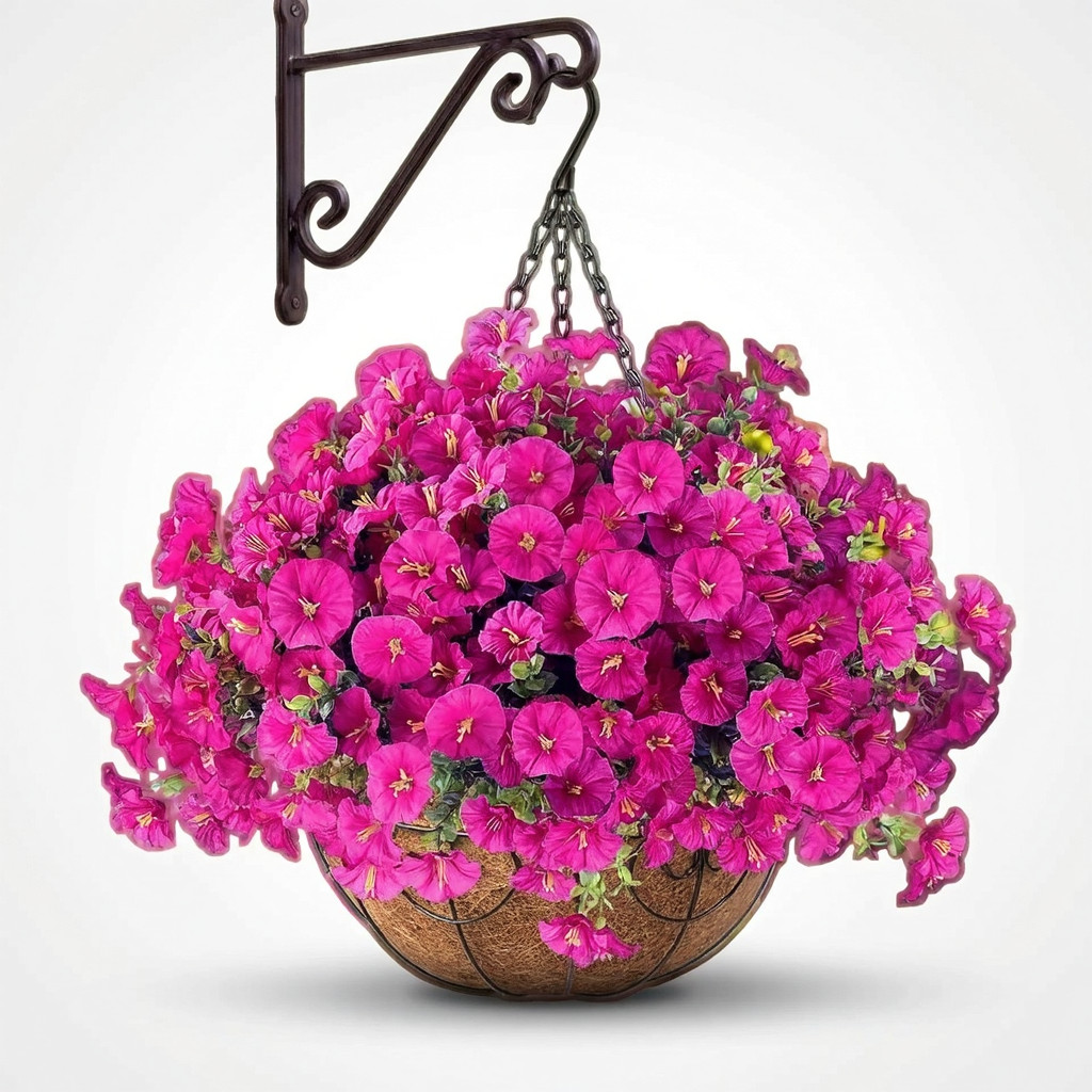12 Pack Fuchsia Morning Glory Eucalyptus Hanging Plant UV Resistant Silk Porch