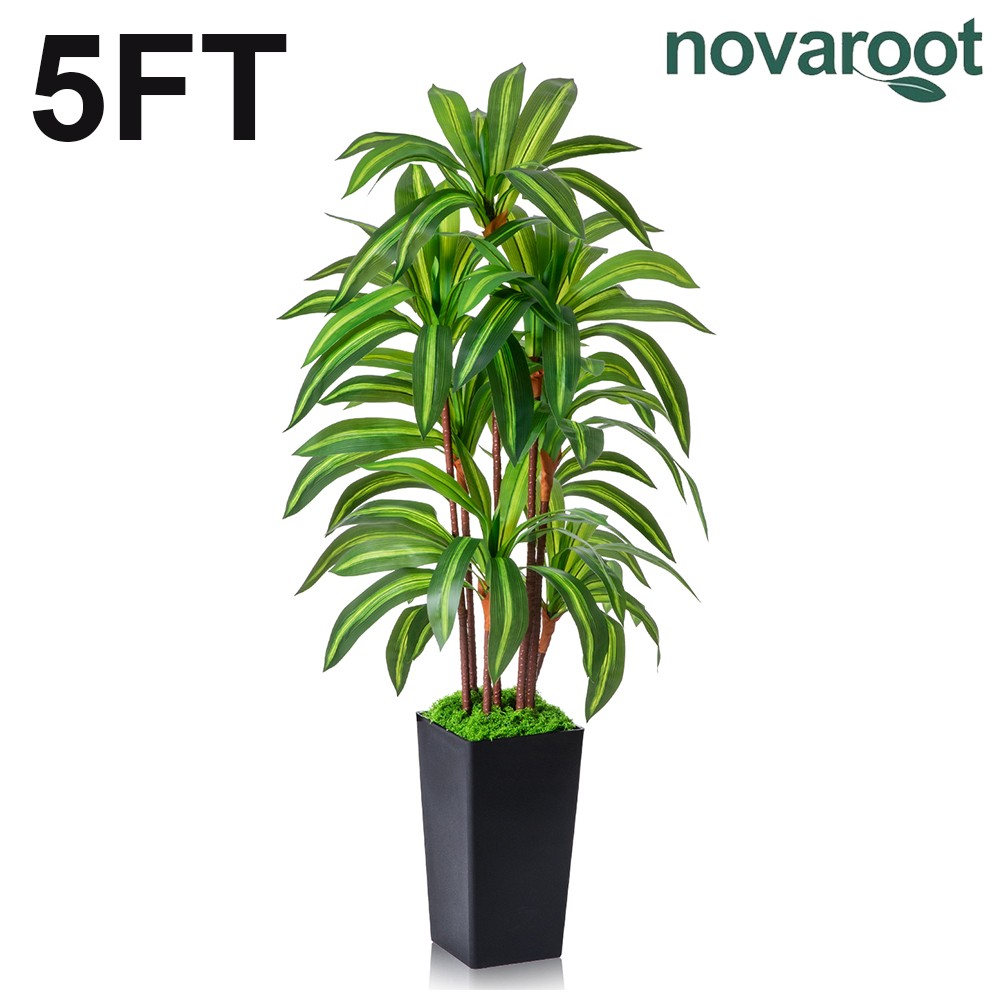 NOVAROOT 5FT/6FT Artificial Tree With Planter,Artificial Plants for Home Decor
