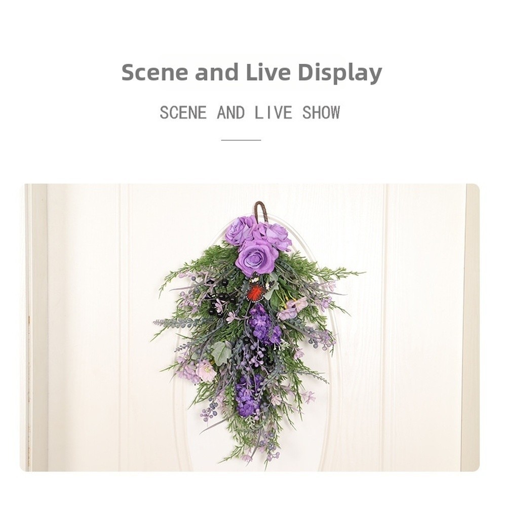 Natural Touch Purple Silk Flower Wall Hanging for Living Room or Bedroom Use