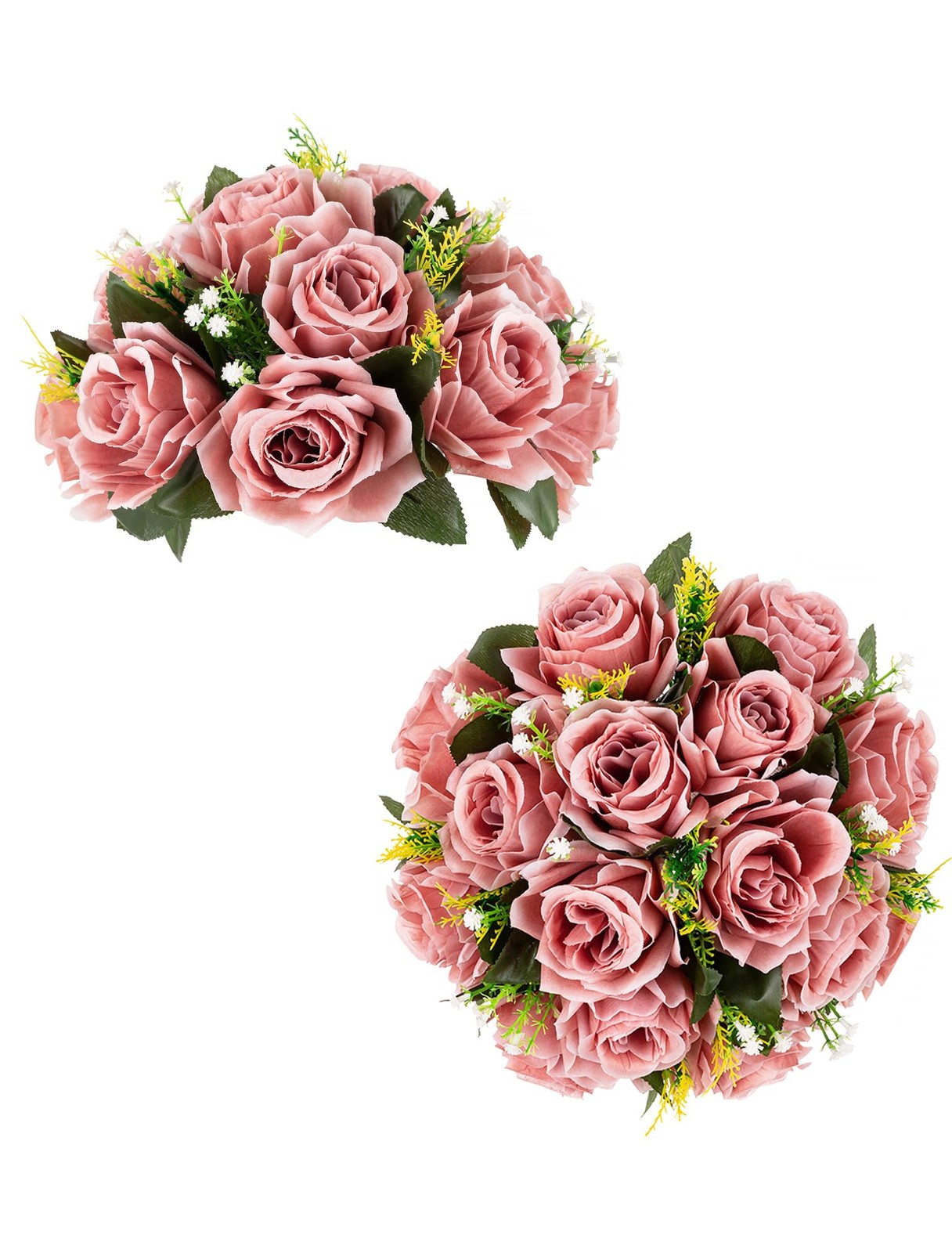 Dusty Pink Flowers Centerpieces 2 Pcs Artificial Roses Flowers Balls for Wedd…