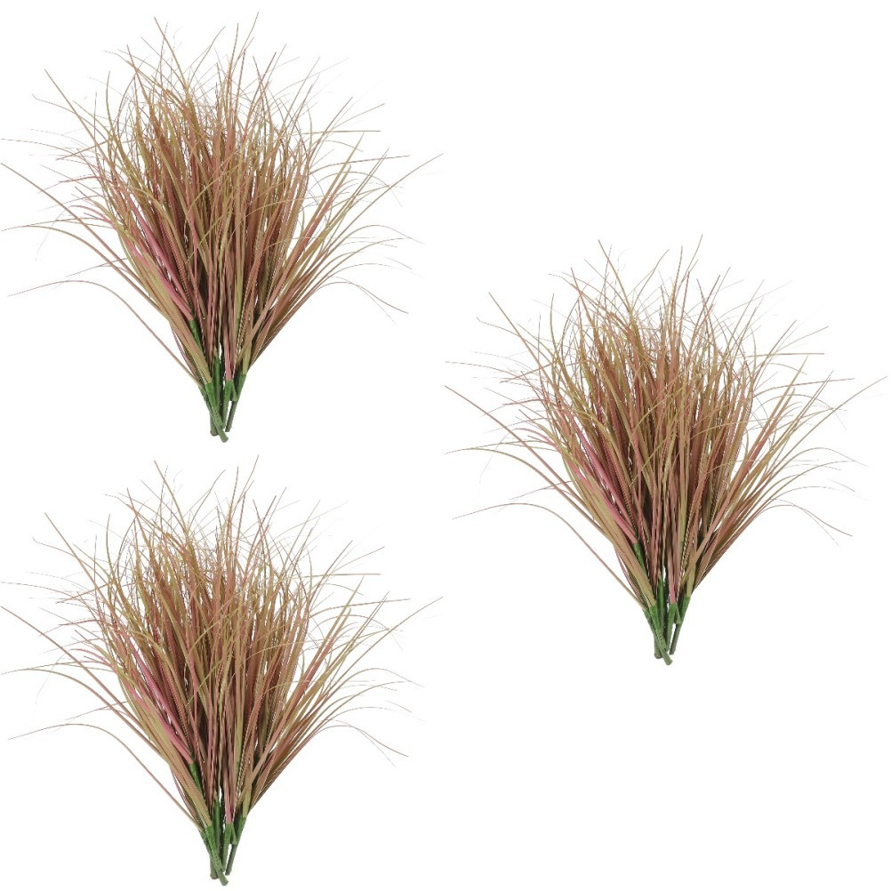 3 Pack Faux Outdoor Plant Fake Grass Plants for outside Tall Decorative