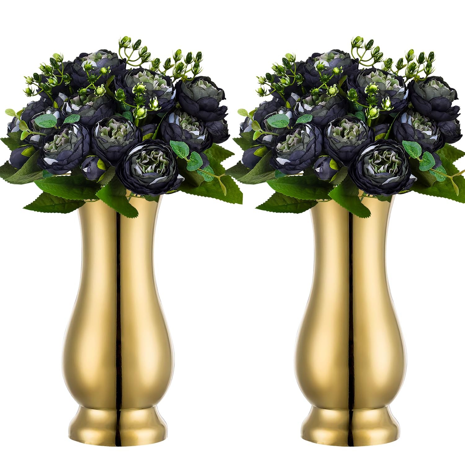 Metal Vase Centerpiece Decoration, Stainless Steel Tabletop Flower Gold Vases…