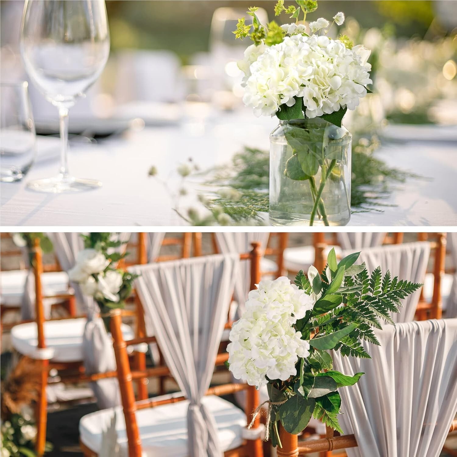 Hortensia de seda con cabezas de flores y tallos para diversos usos, 64 unidades