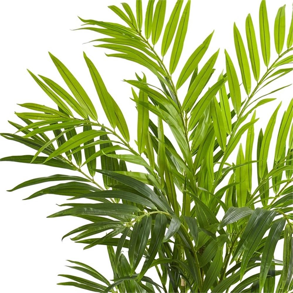 Pemberly Row King Palm Artificial Tree with Feather-Like Foliage – Green/Black