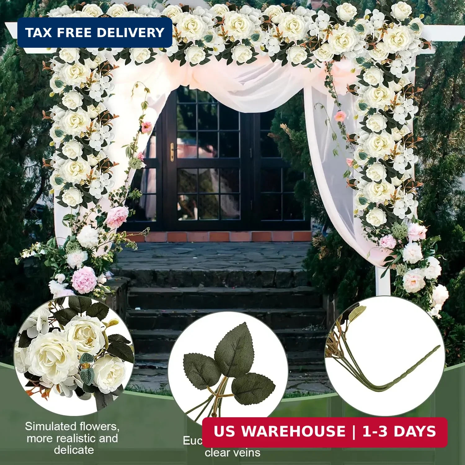 Peony Artificial Flowers, Faux Peonies Hydrangea Eucalyptus Bouquet 12 Packs Sil