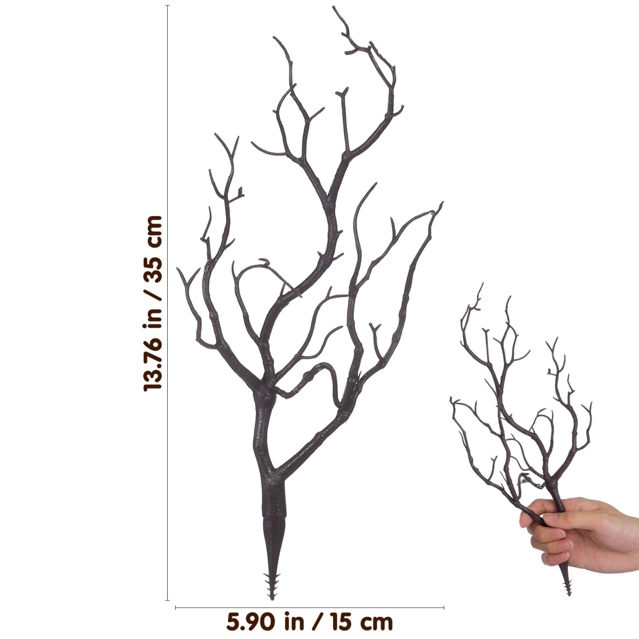 LIFKOME Artificial Antler Dried Tree Branches 13.76” 35X15X6CM, Dark Brown