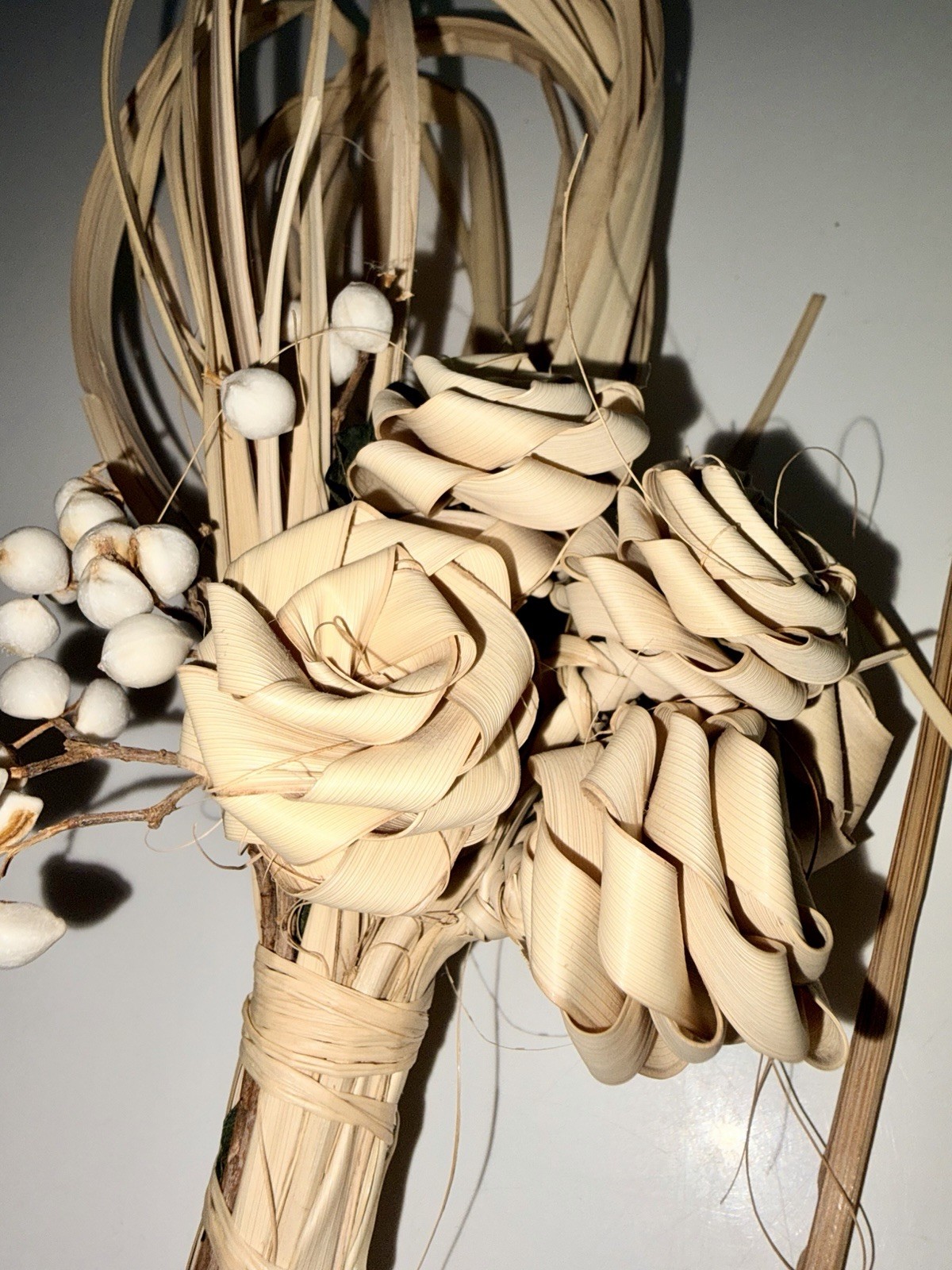 VTG Handmade Dried Palm Flower Bundle Natural Boho Floral Rustic Coastal Decor