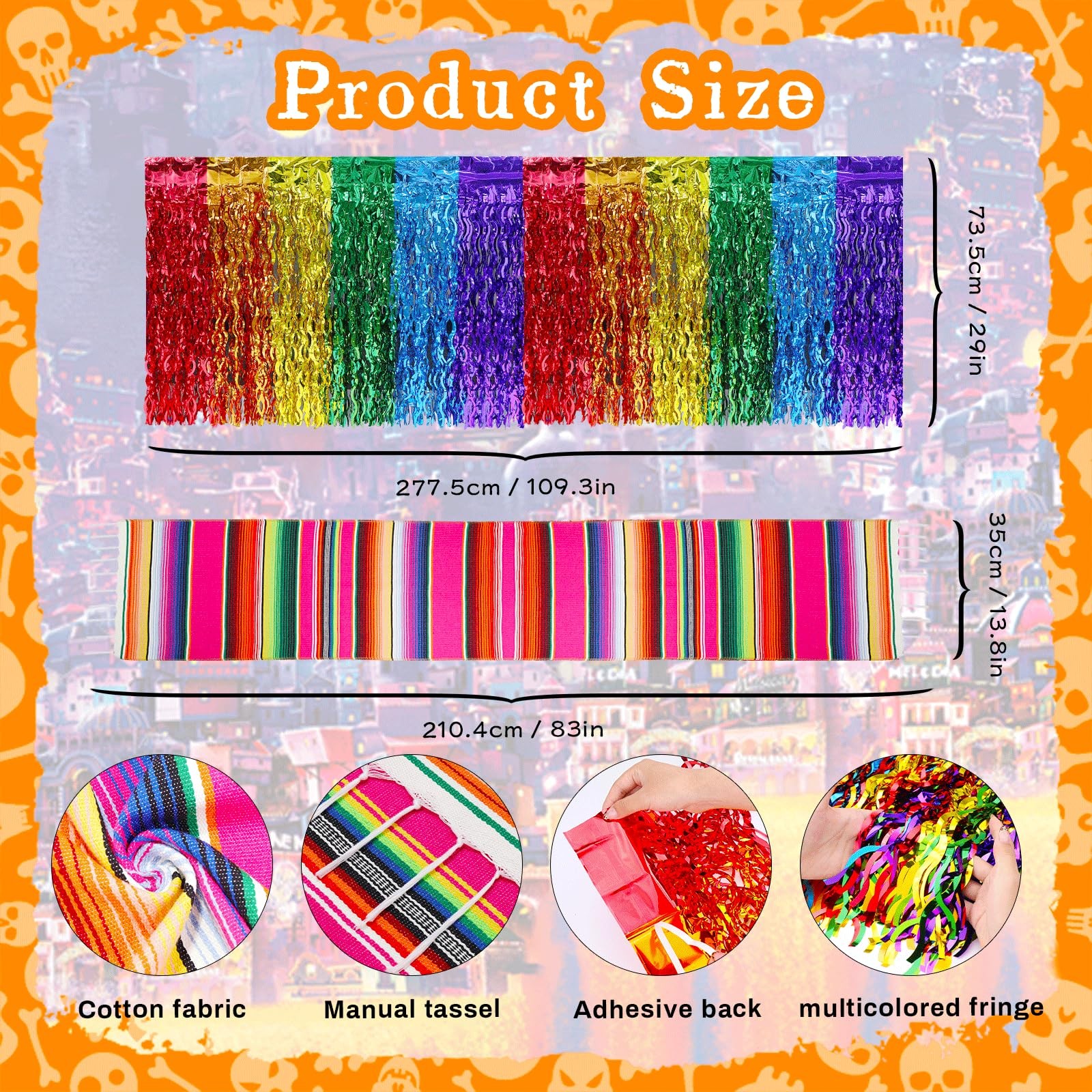 96Pcs Day of The Dead Decorations Set,18 Mexican Party Banners Papel Picado, …