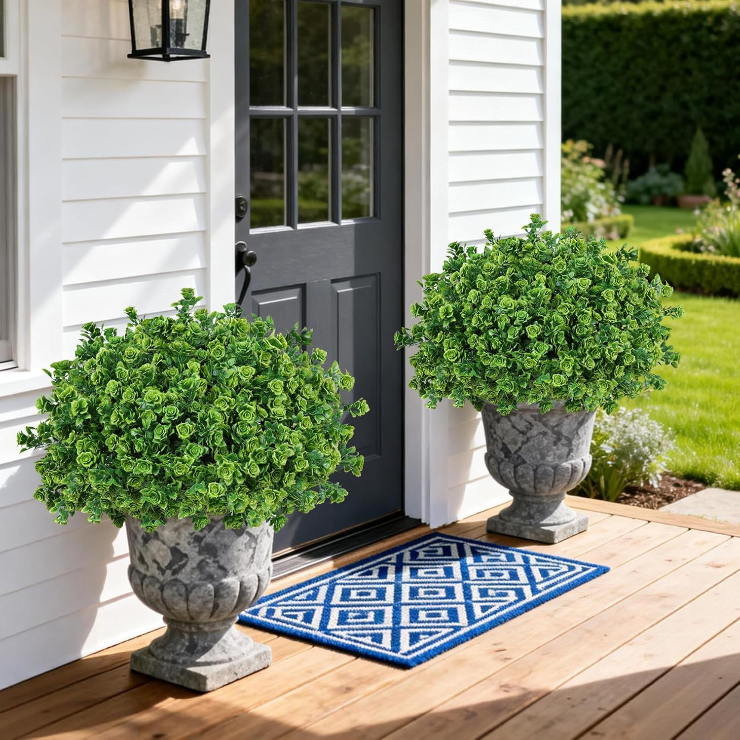 Artificial Fake Outdoor Plants for Spring Summer Decoration, 12 Bundles Fake Pla