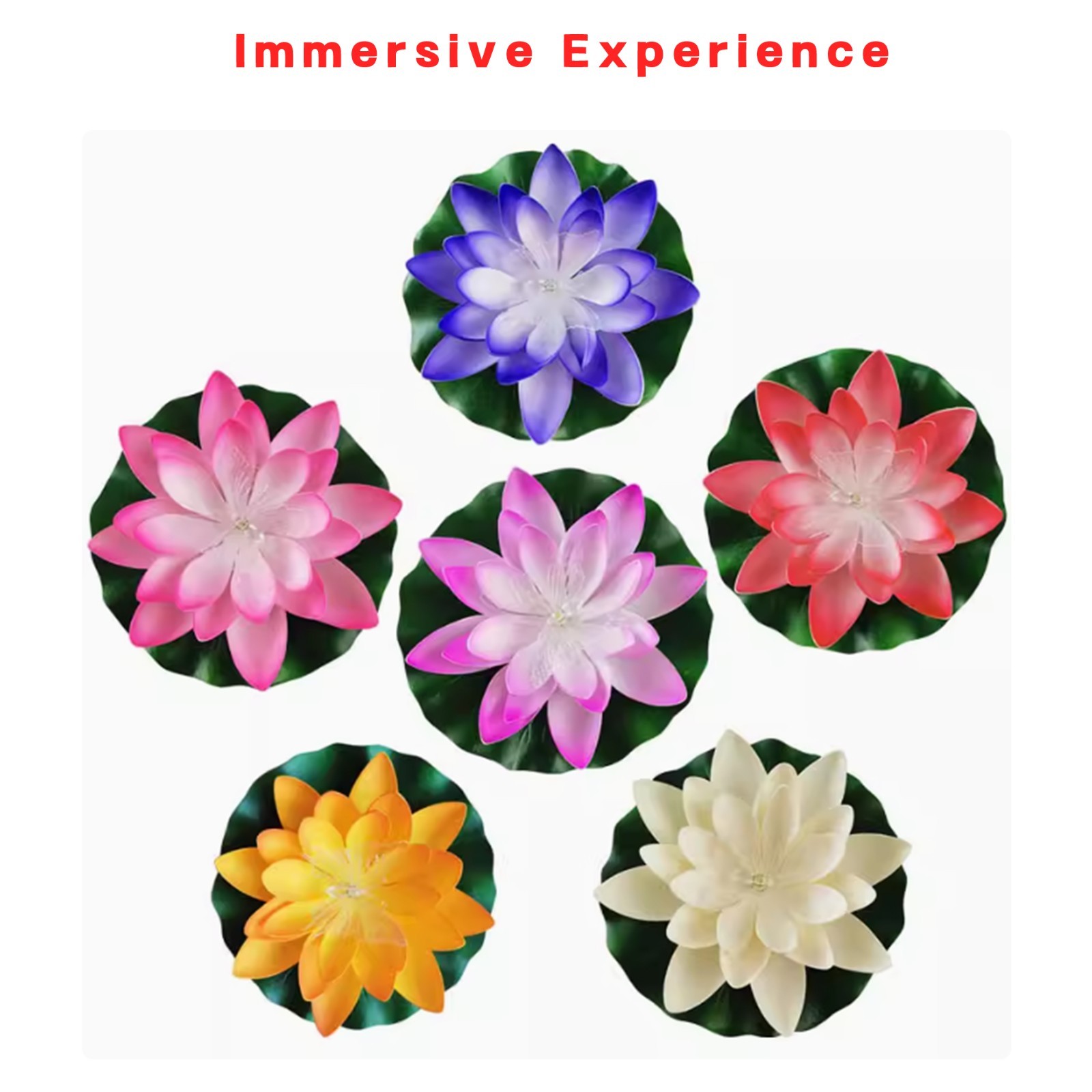 12 PC LED Lotus Floating Pool Lights – 3.94″ Waterproof Foam Flower Lights