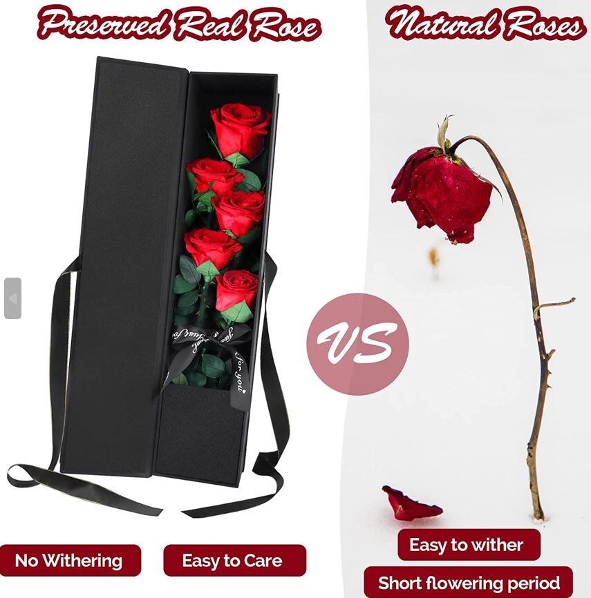 Preserved REAL ROSE in Box,HANDMADE Rose Flowers,VALENTINE DAY romantic GIFT