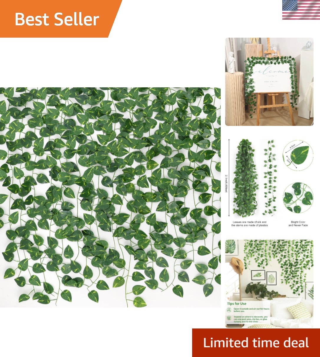 Versatile 10 Pcs Artificial Ivy Vines – 66 Feet Silk Garland for Home & Events