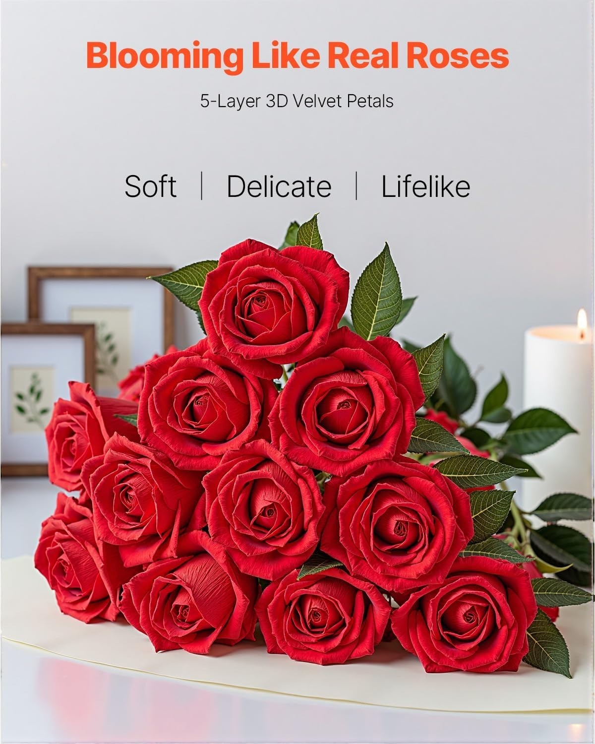 500 Pcs Red Foam Roses – Realistic Fake Flowers for Weddings & Decor3