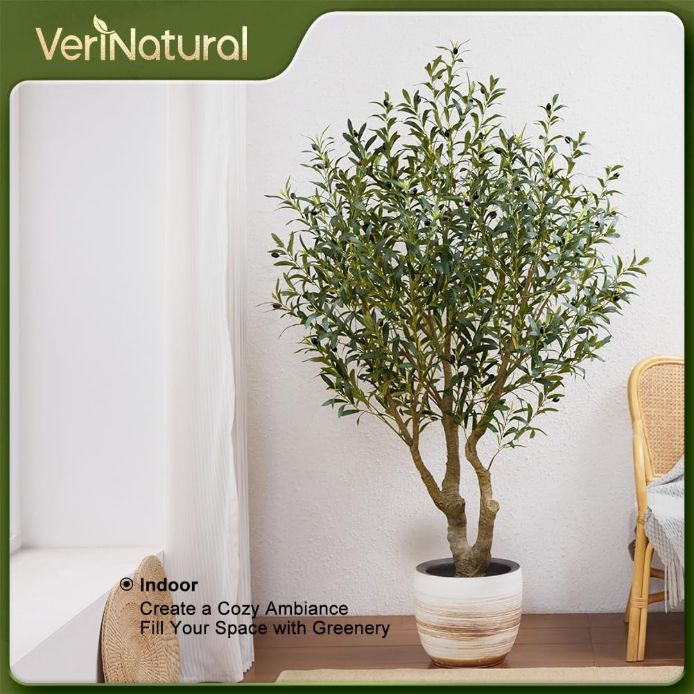 6Ft UV Resistant Faux Olive Tree – Realistic Indoor/Outdoor Decor Plant