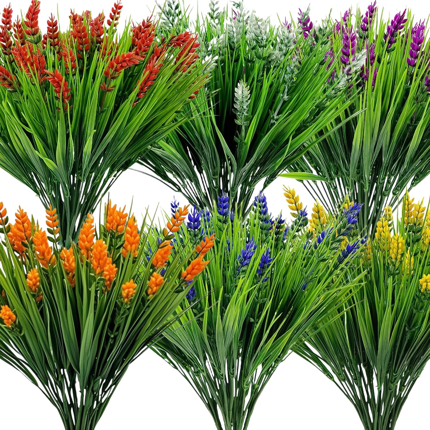 24 Bundles Artificial Lavender Flowers for Outdoors – Faux Silk Plastic Plant…
