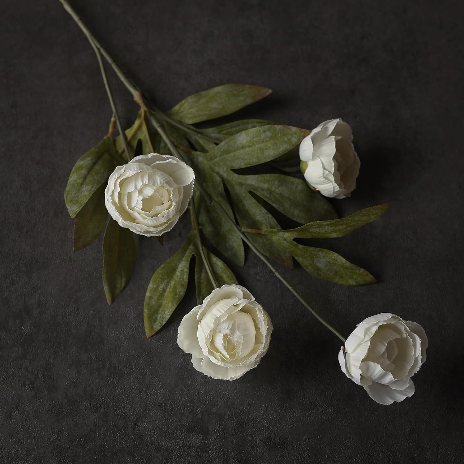 6 PCS 27″ Cream Artificial Peony Branches – Realistic Silk Flowers for Home Deco