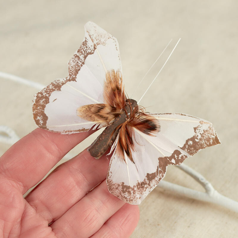Package of 12 Feathered Artificial 3-1/2″ Butterflies with Alligator Clips