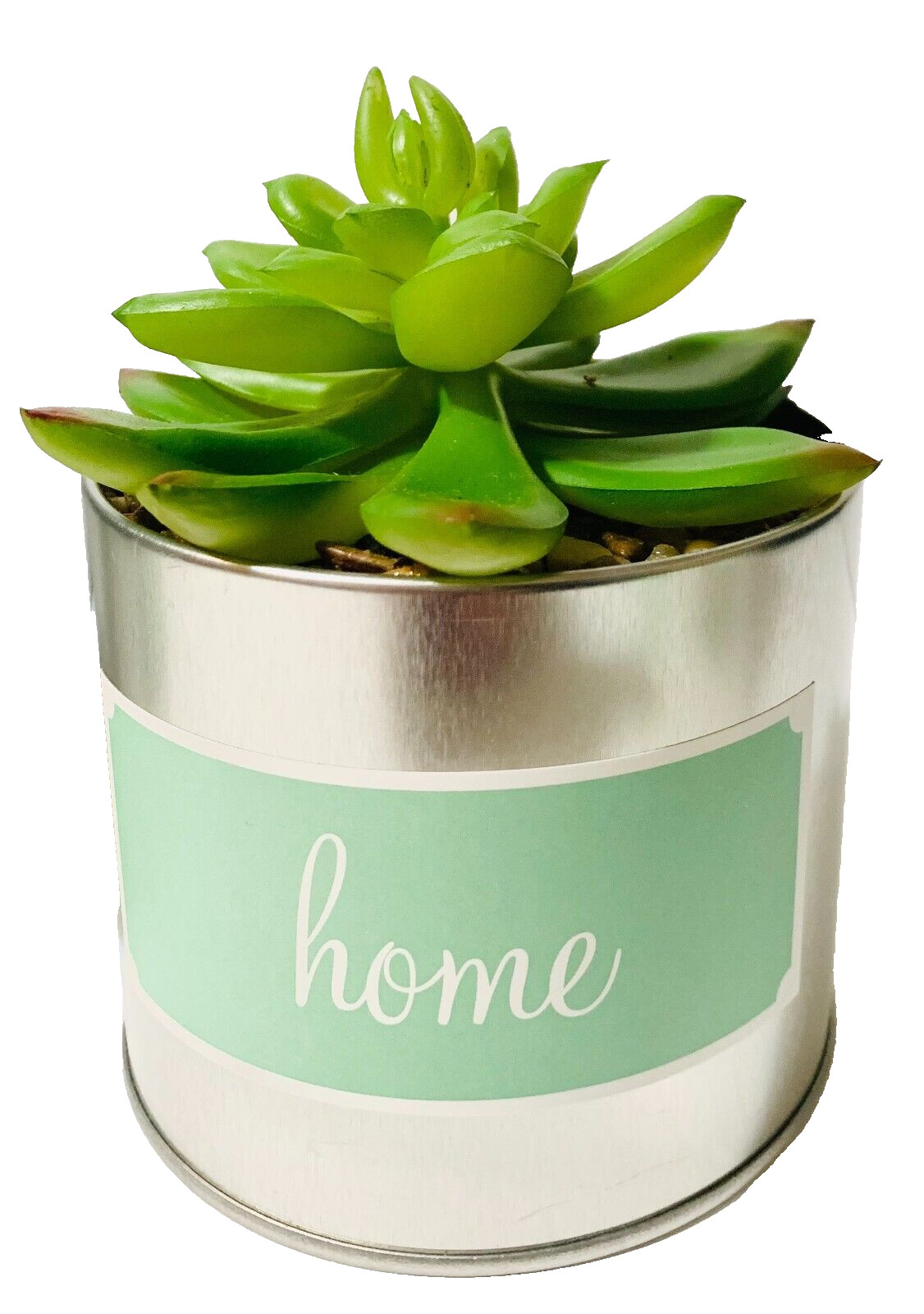 Faux Succulents in Tin Pots Set of 3 Home Sweet Home Decor New in Box